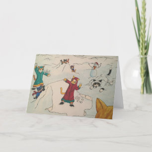 Snowball Fight Holiday Card