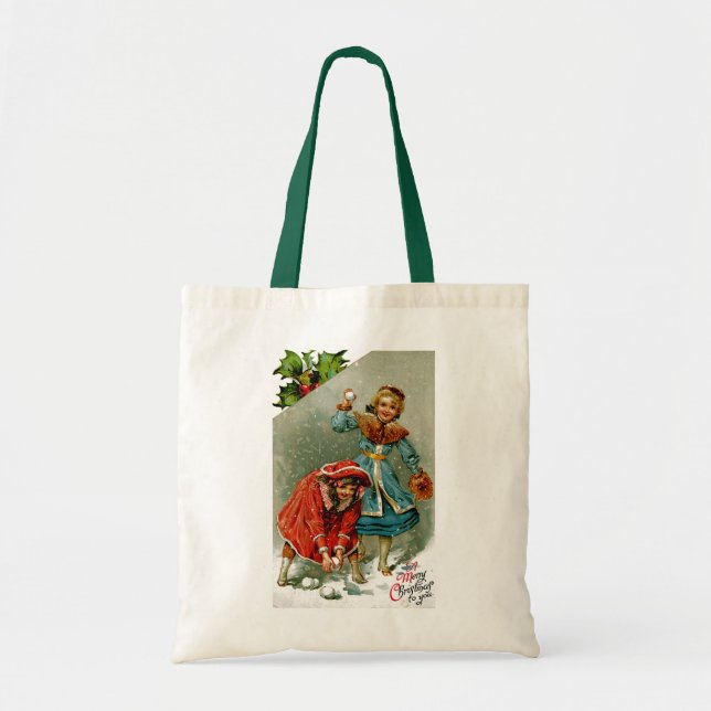 Snowball Fight Tote Bag (Front)