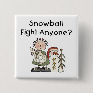 Snowball Fight Tshirts and Gifts 15 Cm Square Badge