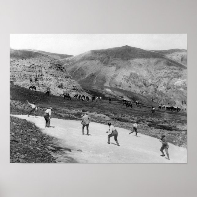 Snowball Fight - US Geological Survey Field Party Poster (Front)