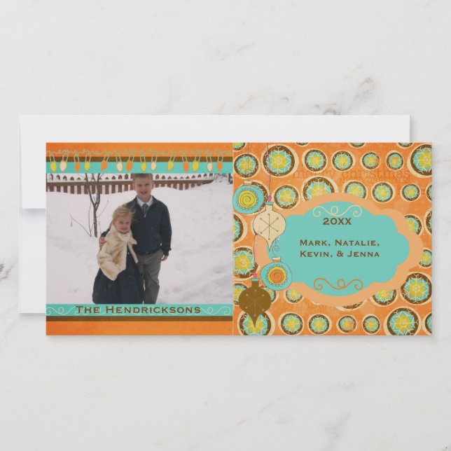 Snowball Whimsy Christmas Holiday Photo Card (Front)