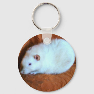 Snowball White Rat Keychain