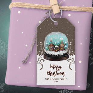 Snowball Winter Village Climbing Plant Christmas Gift Tags