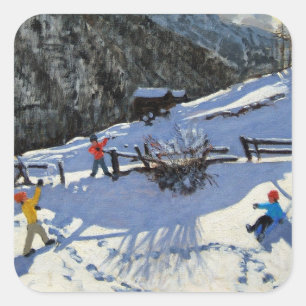 Snowballers Zermatt Square Sticker