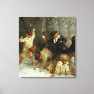 Snowballing, 1865 canvas print