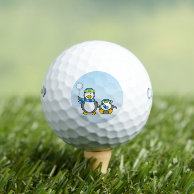 Snowballing penguins golf balls (Insitu Tee)