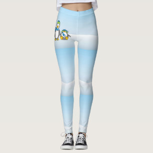 Snowballing penguins leggings