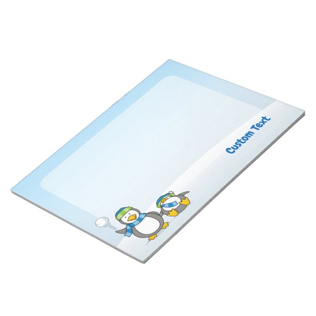 Snowballing penguins notepad (Angled)