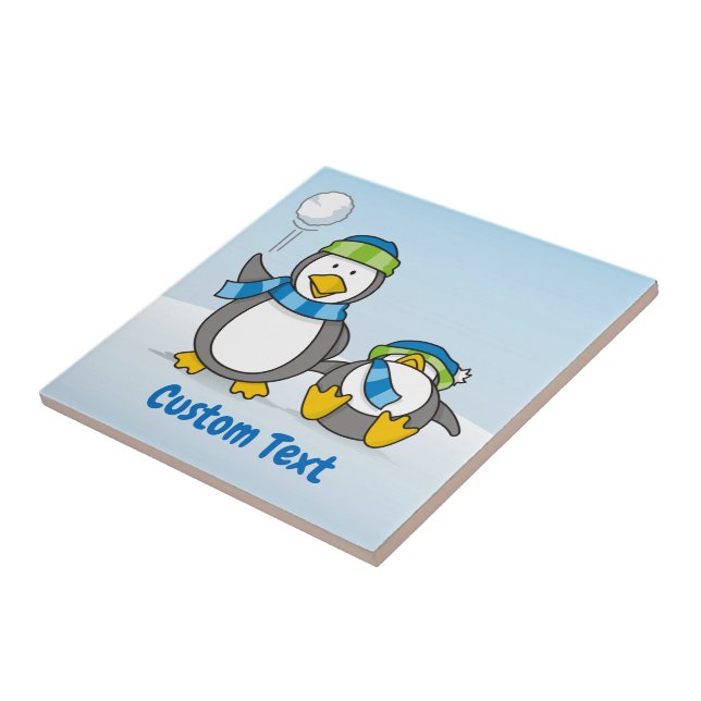Snowballing penguins tile (Side)