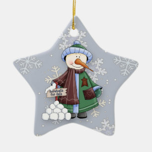 Snowballs for Sale Whimsical Snowman Ceramic Tree Decoration