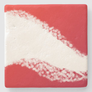 Snowbank on Red Christmas Stone Coaster