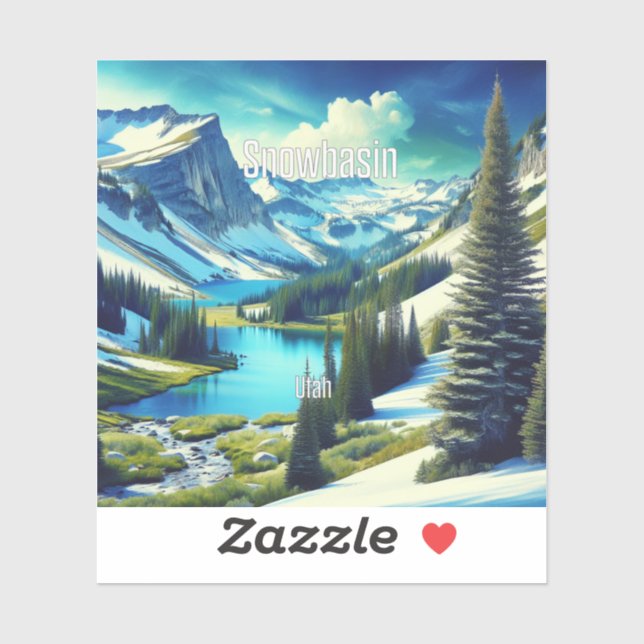 Snowbasin Utah 3 Inch Vinyl Sticker (Sheet)