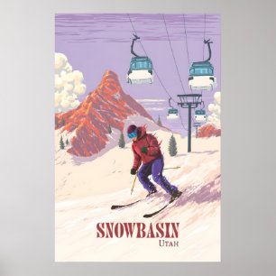 Snowbasin Utah Ski Resort Travel Poster