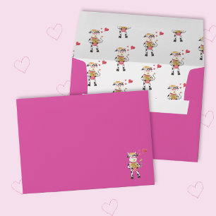 Snowbell in love , pink Valentine's Day envelope