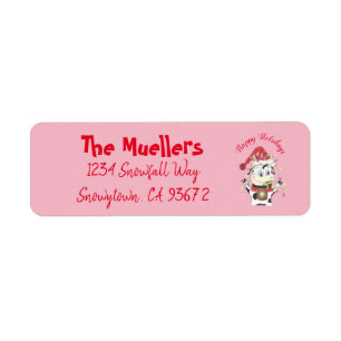 Snowbell the cow pink return address labels