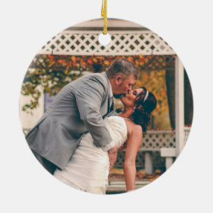 Snowberries - Our First Christmas Mr & Mrs Photo Ceramic Tree Decoration