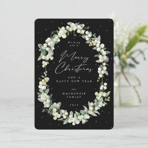 Snowberry+Eucalyptus Botanical Frame Christmas Holiday Card