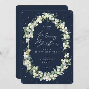 Snowberry+Eucalyptus Botanical Frame Christmas Holiday Card