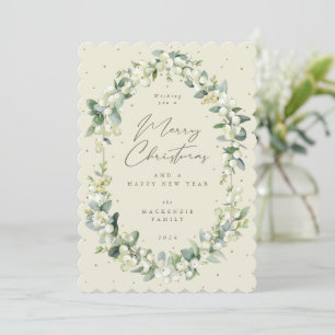 Snowberry+Eucalyptus Botanical Frame Christmas Holiday Card