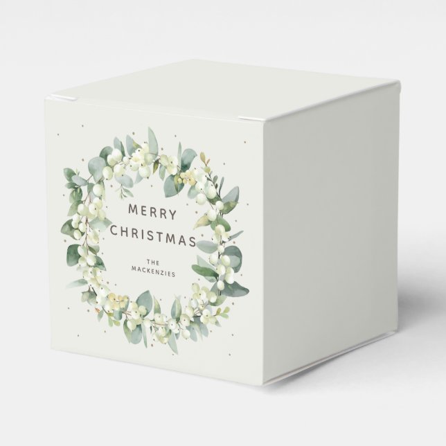 Snowberry + Eucalyptus Christmas Holiday Favour Bo Box (Front Side)