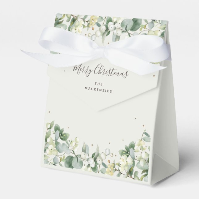 Snowberry + Eucalyptus Christmas Holiday Favour Bo Favour Box (Front Side)