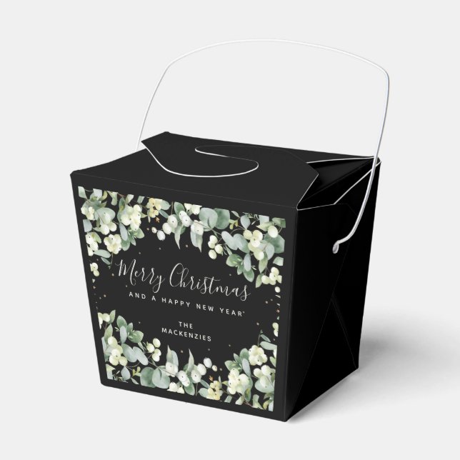 Snowberry + Eucalyptus Christmas Holiday Favour Bo Favour Box (Front Side)