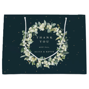 Snowberry+Eucalyptus Christmas/Holiday Thank You Large Gift Bag