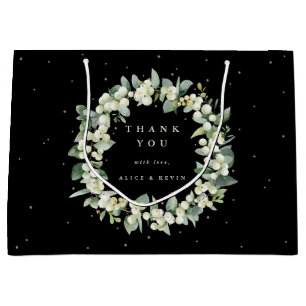 Snowberry+Eucalyptus Christmas/Holiday Thank You Large Gift Bag
