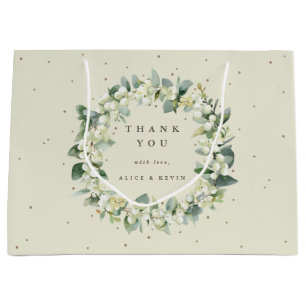 Snowberry+Eucalyptus Christmas/Holiday Thank You Large Gift Bag
