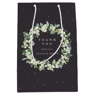 Snowberry+Eucalyptus Christmas/Holiday Thank You Medium Gift Bag