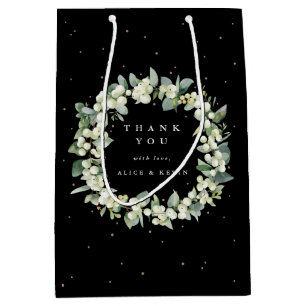 Snowberry+Eucalyptus Christmas/Holiday Thank You Medium Gift Bag