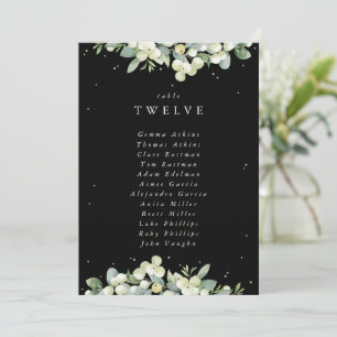 Snowberry+Eucalyptus Table Number Seating Card
