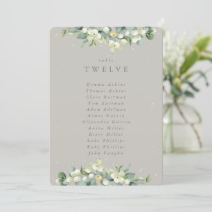 Snowberry+Eucalyptus Table Number Seating Card