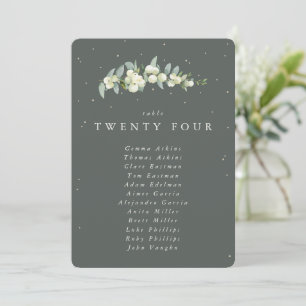 Snowberry+Eucalyptus Table Number Seating Card