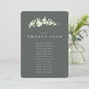 Snowberry+Eucalyptus Table Number Seating Card