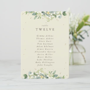 Snowberry+Eucalyptus Table Number Seating Card
