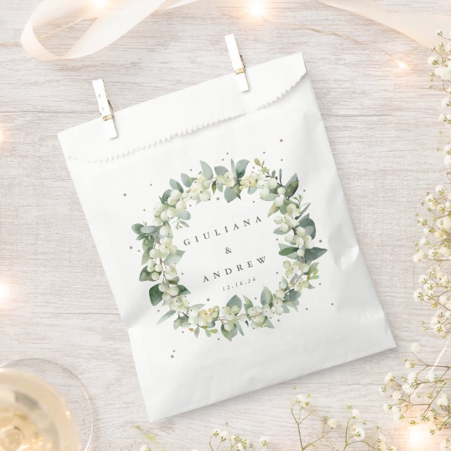 Snowberry+Eucalyptus Winter Wedding Favour Bags (Clipped)
