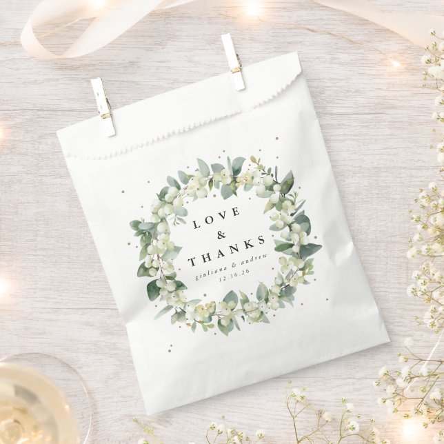 Snowberry+Eucalyptus Winter Wedding Favour Bags (Clipped)