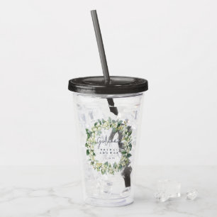 Snowberry & Eucalyptus Wreath Personalised Wedding Acrylic Tumbler