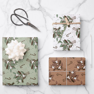 snowberry wrapping paper sheet