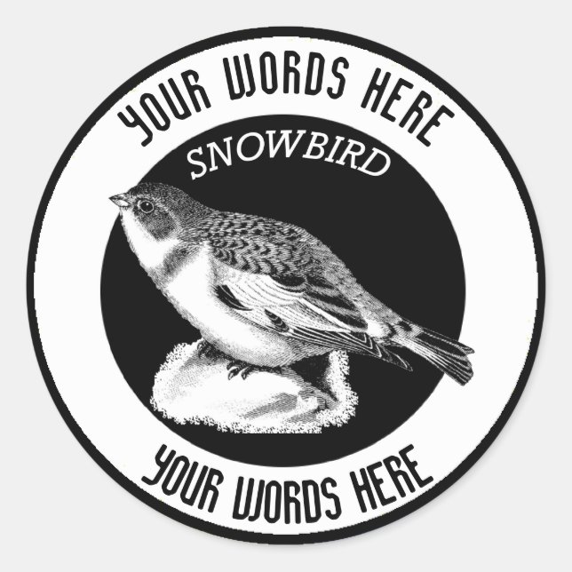 Snowbird Custom Classic Round Sticker (Front)