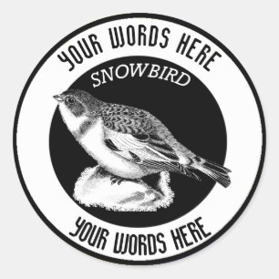 Snowbird Custom Classic Round Sticker