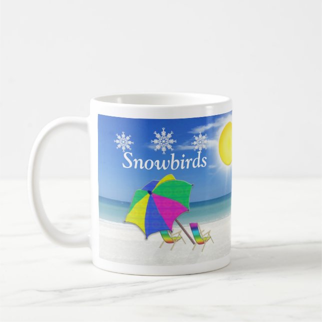 Snowbird Gifts, Beach Themed Mugs (Left)