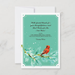 Snowbird Holiday Thank You Card
