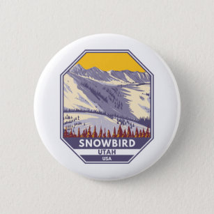 Snowbird Ski Area Winter Utah 6 Cm Round Badge