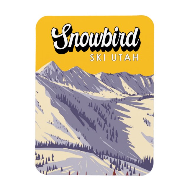 Snowbird Ski Area Winter Utah Vintage Magnet (Vertical)