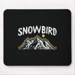 Snowbird Ski Retro Hiking Skier Winter Sports Skii Mouse Mat