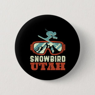 Snowbird Utah Mountain Vintage Retro Skiing And Sn 6 Cm Round Badge