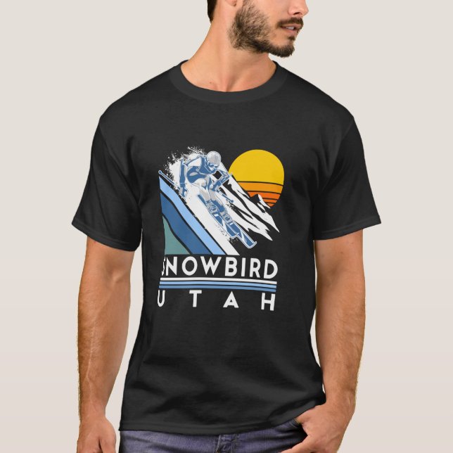 Snowbird Utah Retro Ski T-Shirt (Front)