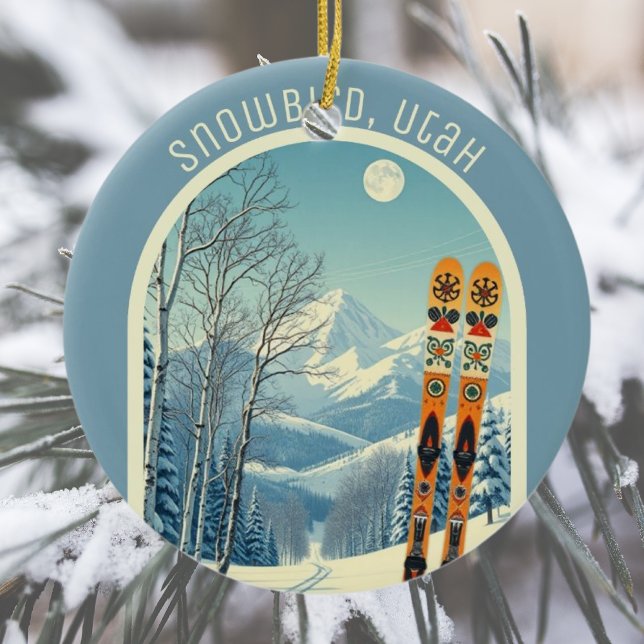 Snowbird Utah Rocky Mountains ski souvenir  Ceramic Tree Decoration (Creator Uploaded)
